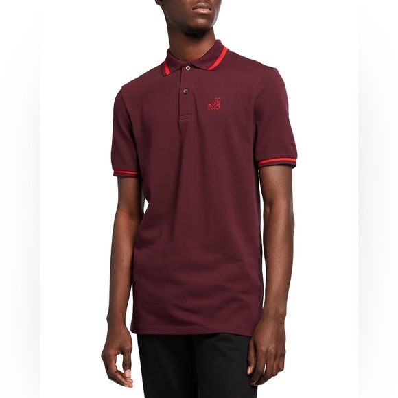 Loewe Burgundy Polo Shirt with Red Accents - Picture 2 of 5